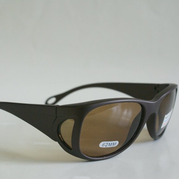 NWT Vintage 90's PC Large Oval Cover Polarized Sunglasses (M.Brown) - Picture 2 of 5